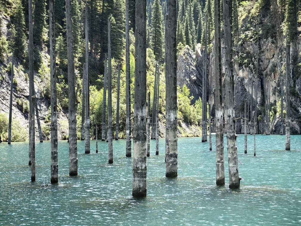 The shore of Kayindy Lake, photo by Azamat Mukhametzhanov